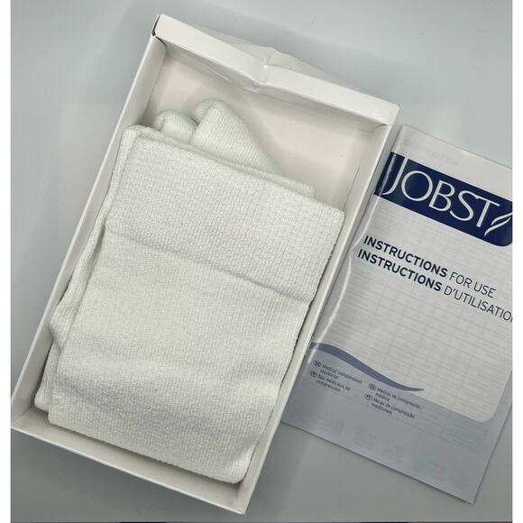 Jobst Activewear Medical Compression Stockings One Pair Cool White Knee Hi Large - Picture 5 of 8